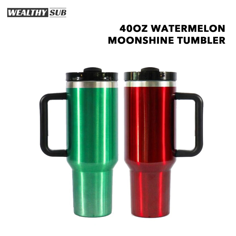 Wealthysub China warehouse sublimation 40oz watermelon moonshine tumbler with handle